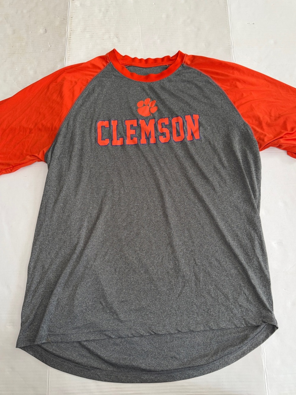 Clemson Gray & Orange Raglan Baseball Tee - Picture 1 of 12